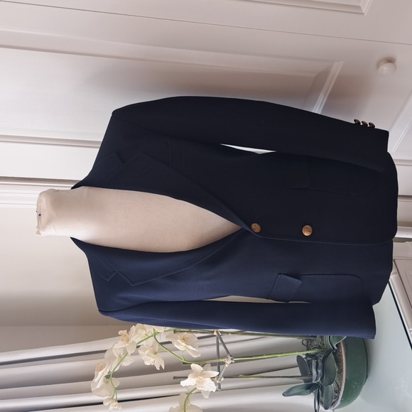 Nordstrom Boys Classic Navy Wool Blend Blazer/Sports Coat Uniform/Formal S-14 - Picture 1 of 10